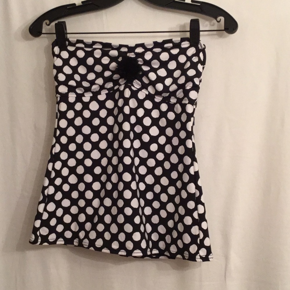 Ocean ave black and white dots tankini